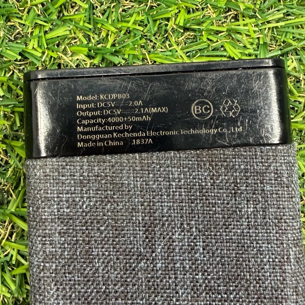 4000mAh Dongguan Kechenda Electronics KCDPB02 Fabric Lined Power Bank